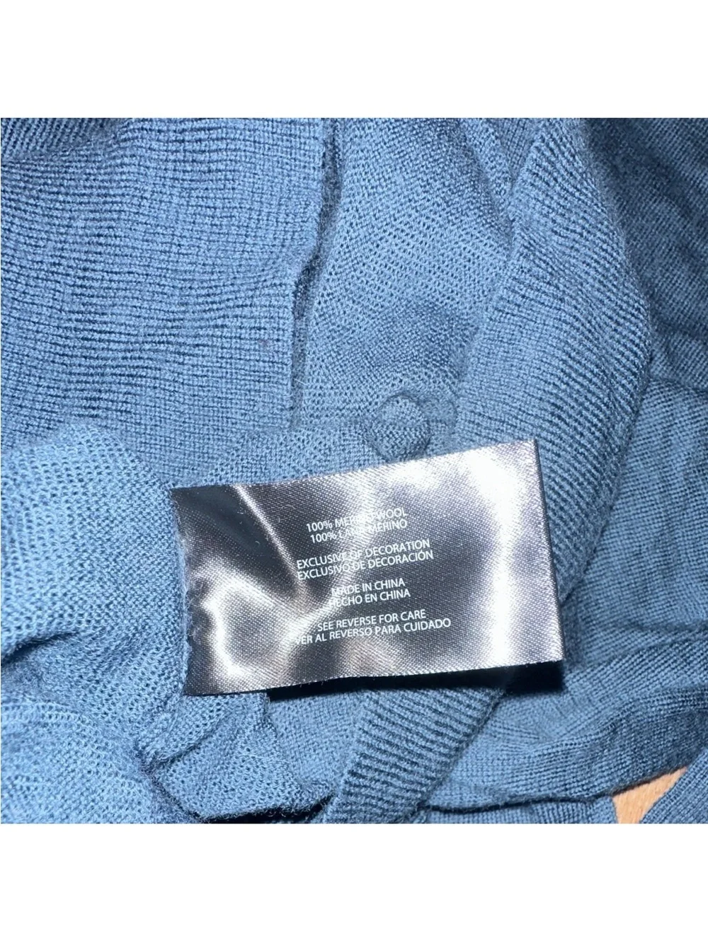 Banana Republic Men’s L Blue Knit Crewneck 100% Merino Wool Sweater